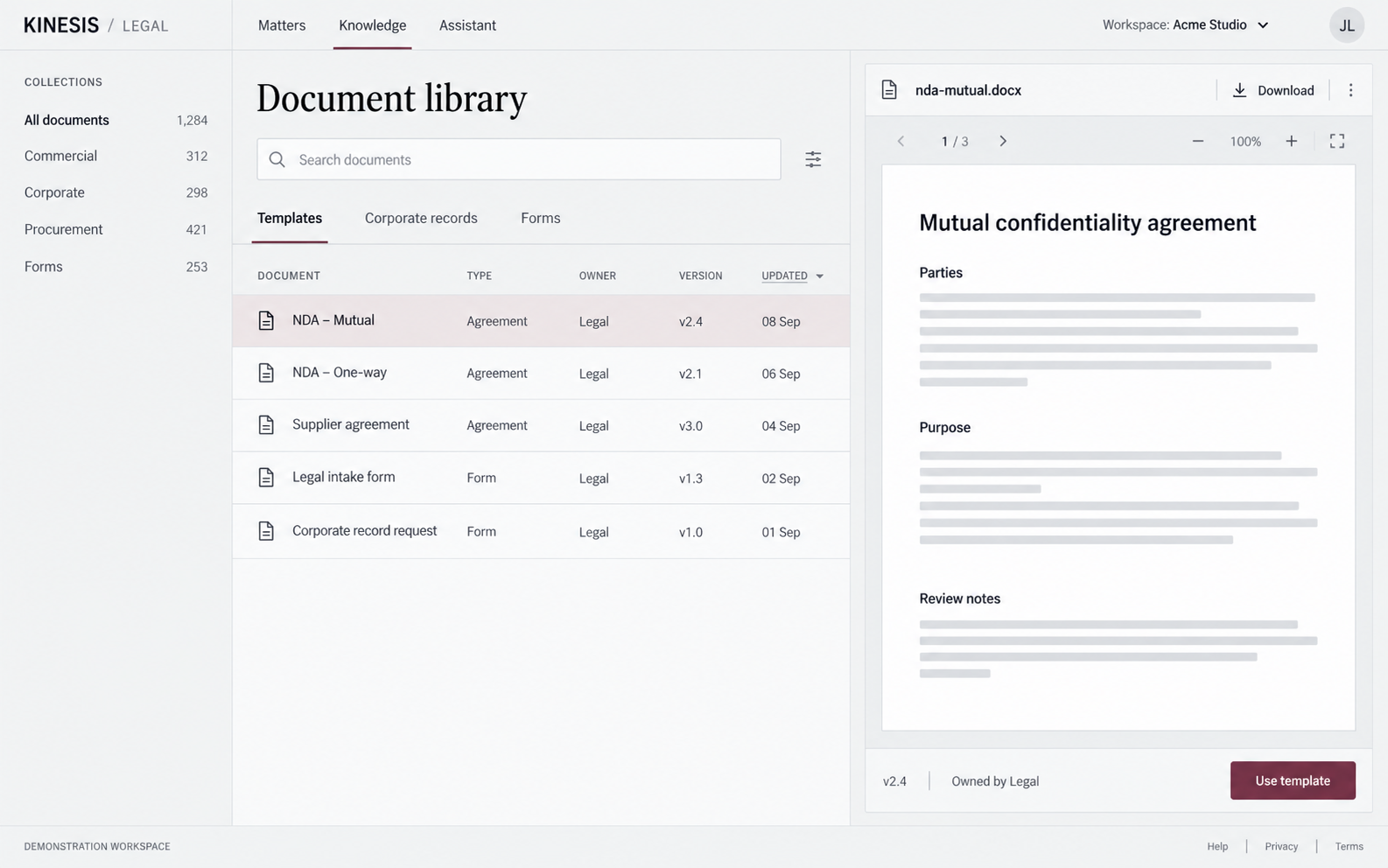 A searchable library organized around common business needs.